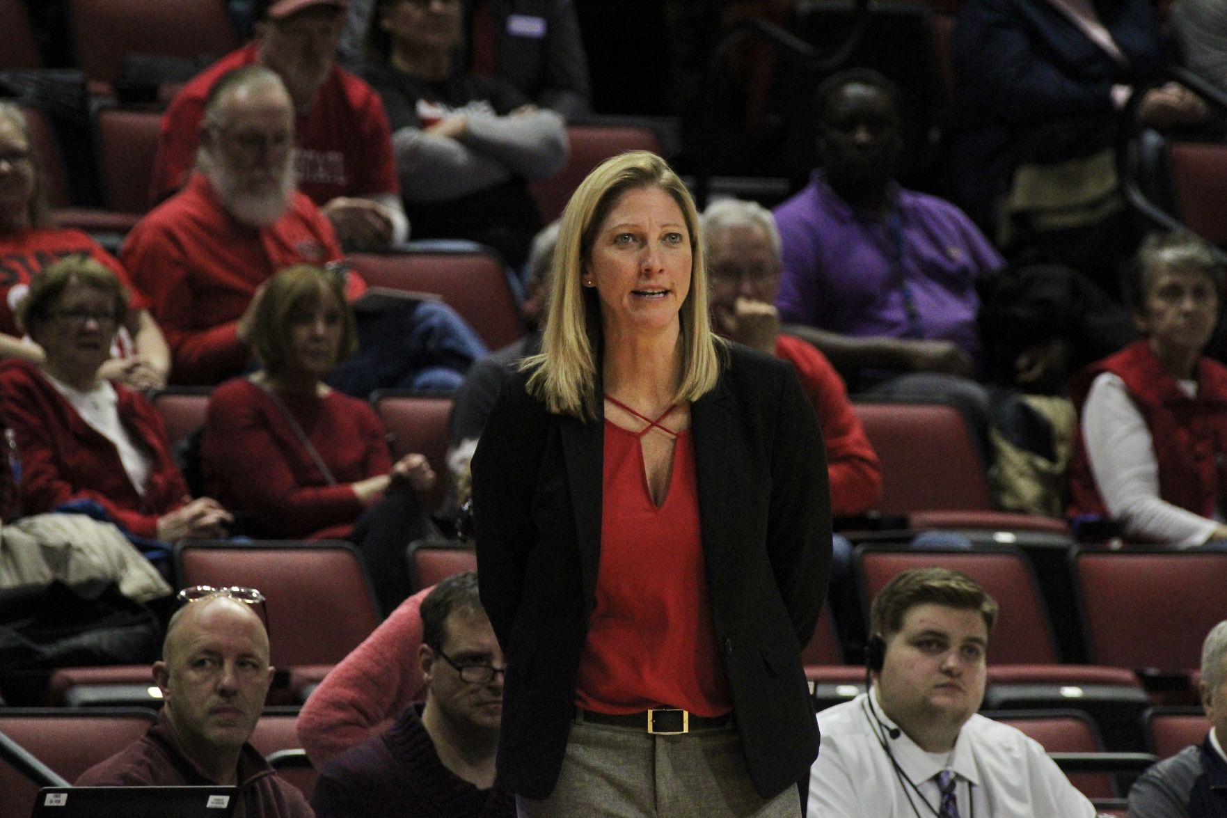 women's basketballvsWIU_Coach Gillespie
